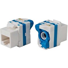 XtendLan Keystone jack RJ45, CAT6A, UTP, uzavíratelný se zámkem, instalace bez nástrojů, bílý s barevným pruhem