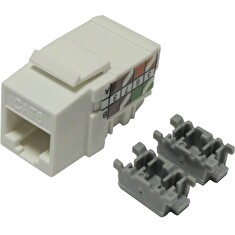XtendLan Keystone jack RJ45, narážecí, CAT6, UTP, bílý, 90 st., narážení shora