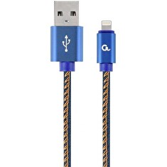 Gembird Premium jeans (denim) 8-pin cable with metal connectors, 2m, blue