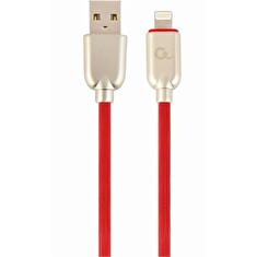 Gembird Premium rubber 8-pin charging and data cable, 2m, red