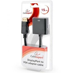 Gembird adaptér displayport 1.1->VGA, na kabelu, černý, blister