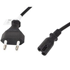 LANBERG CEE 7/16 na IEC 320 C7 EURO (RADIO) POWER CORD 1.8M VDE černý