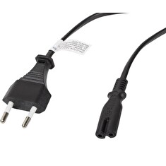 LANBERG CEE 7/16 na IEC 320 C7 EURO (RADIO) POWER CORD 3M černý