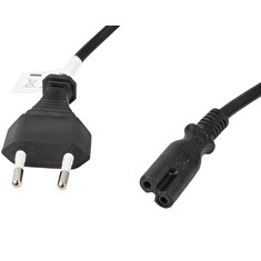 LANBERG CEE 7/16 na IEC 320 C7 EURO (RADIO) POWER CORD 3M VDE černý