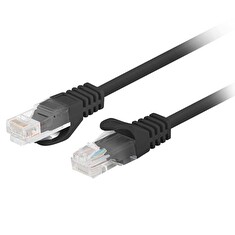 LANBERG Patch kabel CAT.5E UTP 0.25M černý Fluke Passed