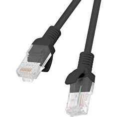 LANBERG Patch kabel CAT.5E UTP 0.5M černý Fluke Passed