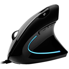 Adesso iMouse E1/ drátová myš/ vertikální ergonomická/ optická/ podsvícená/ 1000-1600 DPI/ USB/ černá