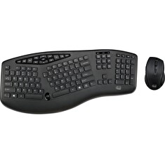 Adesso WKB-1600CB/ bezdrátový set 2,4GHz/ multimedia/ ergo/ scroll kolečko na kláv./ myš 800,1200,1600DPI / USB/
