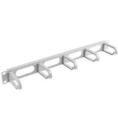LANBERG 19" CABLE MANAGEMENT PANEL 5 RINGS - TYPE B 1U GREY