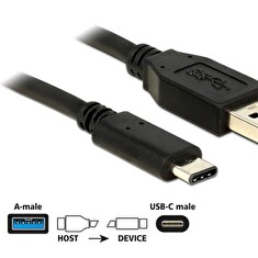 DeLOCK - USB kabel - USB-C (M) do USB Type A (M) - USB 3.1 Gen 2 - 1 m - reverzibilní konektor C - černá