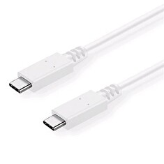 Kabel C-TECH USB 3.2, Type-C (CM/CM), PD 100W, 20Gbps, 1m, bílý