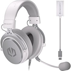 Endorfy headset VIRO Plus USB OWH / drátový / s odnímatelným mikrofonem / USB / bílý