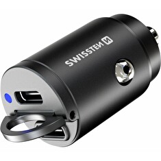 Swissten CL adaptér Power Delivery 2x USB-C 45W nano černý
