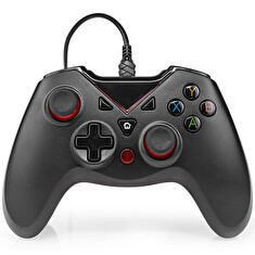 NEDIS gamepad/ USB-A/ napájení z USB/ pro PC/ počet tlačítek 12/ černý/ délka kabelu 1,60 m