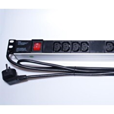 PremiumCord PDU-E10G09S - Distribuční panel pro napájení (k montáži na regál) - AC 250 V - výstupní konektory: 9 (IEC 60320 C13) - 1U - 19"