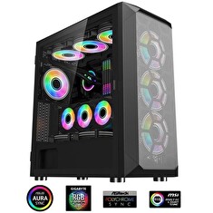 1stCOOL MiddleTower Wind Storm Black, E-ATX, USB3.0 + set 4x ARGB fan