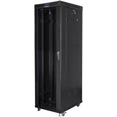 LANBERG Volně stojící skříň 19" 42U/600X1000 (v rozloženém stavu) skleněné dveře LCD černá (RAL9004)