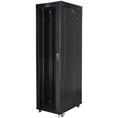 LANBERG Volně stojící skříň 19" 47U/800x1000 (v rozloženém stavu) skleněné dveře LCD černá (RAL9004)