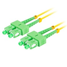 LANBERG optický patch cord SM SC/APC-SC/APC duplex 2m LSZH G657A1 průměr 3mm, barva žlutá
