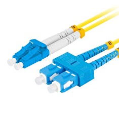 LANBERG optický patch cord SM SC/UPC-LC/UPC duplex 5m LSZH G657A1 průměr 3mm, barva žlutá