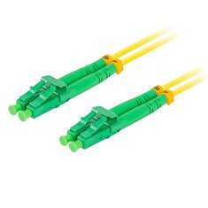 LANBERG optický patch cord SM LC/APC-LC/APC duplex 1m LSZH G657A1 průměr 3mm, barva žlutá