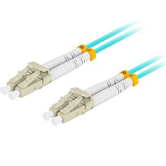 LANBERG optický patch cord MM LC/UPC-LC/UPC duplex 1m LSZH OM3 50/125 průměr 3mm, barva cyan
