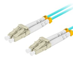 LANBERG optický patch cord MM LC/UPC-LC/UPC duplex 3m LSZH OM3 50/125 průměr 3mm, barva cyan