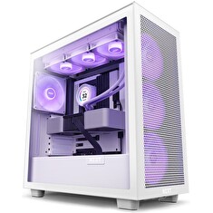 NZXT skříň H7 Flow RGB edition / ATX / 3x 140 mm fan / USB-C / 2x USB / prosklená bočnice / mesh panel / RGB / bílá