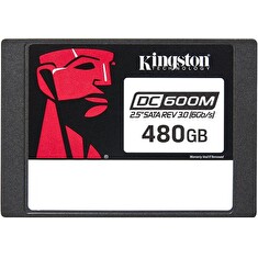 Kingston SSD DC600M 480GB SATA III 2.5" 3D TLC (čtení/zápis: 560/470MBs; 94/41k IOPS; 1DWPD), Mixed-use