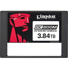 Kingston SSD DC600M 3840GB SATA III 2.5" 3D TLC (čtení/zápis: 560/530MBs; 94/59k IOPS; 1DWPD), Mixed-use