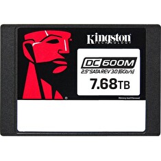Kingston SSD DC600M 7680GB SATA III 2.5" 3D TLC (čtení/zápis: 560/530MBs; 94/34k IOPS; 1DWPD), Mixed-use