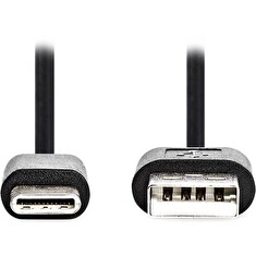 NEDIS kabel USB 2.0/ zástrčka USB-C - zástrčka USB-A/ černý/ bulk/ 2m