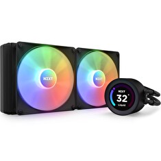 NZXT vodní chladič Kraken 280 ELITE RGB / 2x140mm RGB fan / 4-pin PWM / LCD disp. / 6 let