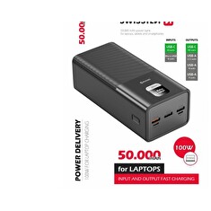 SWISSTEN POWER LINE POWER BANK 50000 mAh 100W POWER DELIVERY BLACK