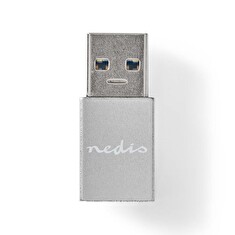 Nedis CCGB60925GY - USB-C Adaptér| USB 3.2 Gen 1 | USB-A Zástrčka | USB-C™ Zásuvka | 5 Gbps | Kulatý | Poniklované