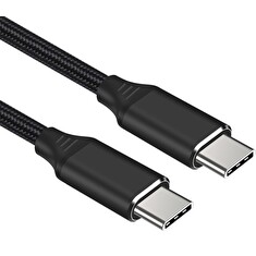 PremiumCord Kabel USB-C M/M, 240W 480Mbps černý bavlněný oplet, 1,5m