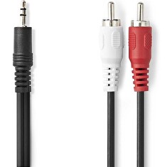Nedis CAGL22200BK100 - Stereo Audio Kabel | 3,5 mm Zástrčka – 2x RCA Zástrčka | 10 m | Černá
