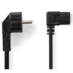 Nedis CEGL10020BK20 - Napájecí Kabel | Typ F Zástrčka | IEC-320-C13 | Úhlový | Úhlový | 2 m | Černá