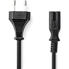 Nedis CEGL11042BK20 - Napájecí Kabel | Euro Zástrčka – IEC-320-C7 | 2 m | kroucený | Černá