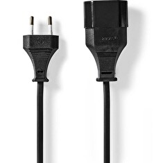 Nedis CEGL11085BK20 - Napájecí kabel | Euro Zástrčka | Euro Zásuvka | CEE 7/16 | Přímý | Přímý | 2 m | Čer