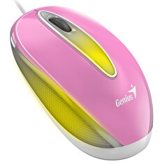 Genius DX-Mini / Myš, drátová, optická, 1000DPI, 3 tlačítka, USB, RGB LED, růžová