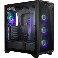 MSI skříň MPG GUNGNIR 300R AIRFLOW/ bez zdroje/ levé temperované sklo/ 4x 120 mm A-RGB fan/ 1x USB-C/ 2x USB3.2/ černá