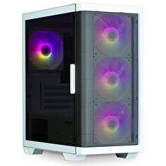 Zalman skříň M4 White / miniT / 4x 120mm ARBG fan / 2xUSB 3.0 / 1xUSB 2.0 / tvrzené sklo / bílá