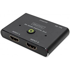 DIGITUS 8K HDMI přepínač, 2x1 černý