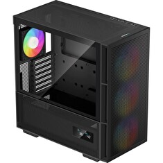 DEEPCOOL skříň CH560 Digital / MidT/ 3x140 a 120mm ARGB fan / USB 3.0 / USB-C/ tvrzené sklo / digitální displej / černá