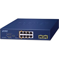 Planet PoE switch 8x1Gb + 2xSFP 1Gb, PoE 180W, 2x 802.3bt + 4x 802.3at