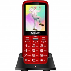 EVOLVEO EasyPhone XO, mobilní telefon pro seniory s nabíjecím stojánkem (červená barva)