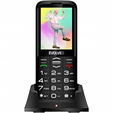 EVOLVEO EasyPhone XO, mobilní telefon pro seniory s nabíjecím stojánkem (černá barva)