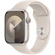 Apple Watch Series 9 45mm Hvězdně bílý hliník s hvězdně bílým sportovním řemínkem M/L