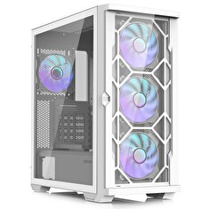 Zalman skříň Z10 Duo / ATX / 4x120 mm ARGB fan / 2xUSB 3.0 / USB-C / tvrzené sklo / bílá